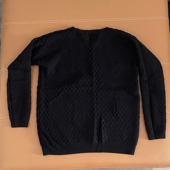 Dotti black quilted look oversized jumper/sweater. - Picture 3 of 6